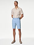 Linen Rich Flat Front Shorts