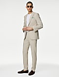 Tailored Fit Linen Blend Striped Trousers