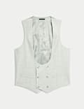 Gilet de costume croisé en lin mélangé italien Performance