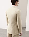 Tailored Fit Italian Performance Linen Blend Double Breasted Suit Jacket