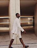 Tailored Fit Italian Performance Linen Blend Suit Shorts