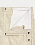 Tailored Fit Italian Performance Linen Blend Suit Shorts