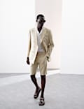 Tailored Fit Italian Performance Linen Blend Suit Shorts