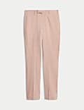 Tailored Fit Italian Performance Linen Blend Suit Trousers