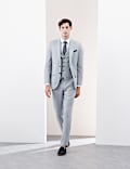 Tailored Fit Italian Performance Linen Blend Suit Trousers
