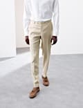 Tailored Fit Italian Performance Linen Blend Suit Trousers