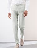 Tailored Fit Italian Performance Linen Blend Suit Trousers