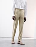 Tailored Fit Italian Performance Linen Blend Suit Trousers