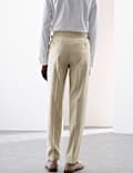 Tailored Fit Italian Performance Linen Blend Suit Trousers