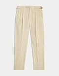Tailored Fit Italian Performance Linen Blend Suit Trousers