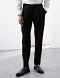 Tailored Fit Italian Performance Linen Blend Suit Trousers