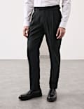 Tailored Fit Italian Performance Linen Blend Suit Trousers