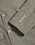 Tailored Fit Italian Performance Linen Blend Pinstripe Suit Jacket