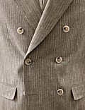 Tailored Fit Italian Performance Linen Blend Pinstripe Suit Jacket