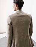Tailored Fit Italian Performance Linen Blend Pinstripe Suit Jacket