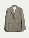 Tailored Fit Italian Performance Linen Blend Pinstripe Suit Jacket
