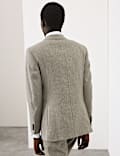 Tailored Fit Italian Performance Linen Blend Pinstripe Suit Jacket