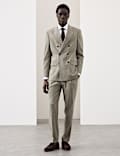 Tailored Fit Italian Performance Linen Blend Pinstripe Suit Jacket