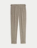 Tailored Fit Italian Performance Linen Blend Pinstripe Suit Trousers