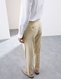 Tailored Fit Italian Performance Linen Blend Pinstripe Suit Trousers