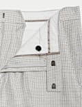 Tailored Fit Italian Performance Linen Blend Suit Trousers