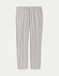 Tailored Fit Italian Performance Linen Blend Suit Trousers