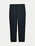 Tailored Fit Twill Cotton Linen Trousers