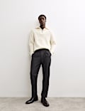 Pantalon en laine italienne à fines rayures