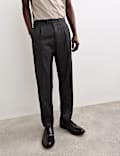 Pantalon en laine italienne à fines rayures