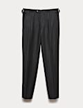 Pantalon en laine italienne à fines rayures