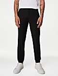 Tailored Fit Flat Front Textured Trousers
