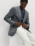 Italian Wool Blend Check Blazer