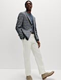 Italian Wool Blend Check Blazer
