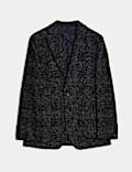 Tailored Fit Wool Blend Check Blazer