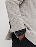 Wool Cotton Blend Micro Check Blazer 