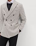 Tailored Fit Wool Blend Micro Check Blazer