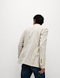 Tailored Fit Cotton Linen Striped Blazer