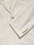 Tailored Fit Cotton Linen Striped Blazer