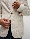Tailored Fit Cotton Linen Striped Blazer
