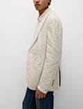 Tailored Fit Cotton Linen Striped Blazer
