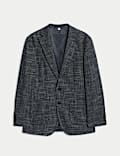 Tailored Fit Textured Check Stretch Blazer