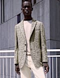 Tailored Fit Wool Blend Textured Blazer