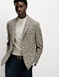Tailored Fit Wool Blend Textured Blazer