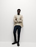 Tailored Fit Herringbone Stretch Blazer