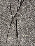 Veste coupe ajustée à carreaux en laine mélangée texturée