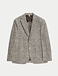 Veste coupe ajustée à carreaux en laine mélangée texturée