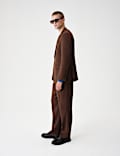 Veste tailleur en serg&eacute; extensible textur&eacute;