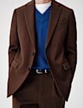 Veste tailleur en serg&eacute; extensible textur&eacute;