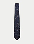 Leaf Print Pure Silk Tie