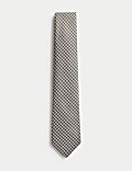 Krawat w pepitkę ze 100% jedwabiu